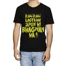 Caseria Men's Cotton Graphic Printed Half Sleeve T-Shirt - Apun Hi Bhagwan Hai