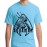Caseria Men's Cotton Graphic Printed Half Sleeve T-Shirt - Aqua Man