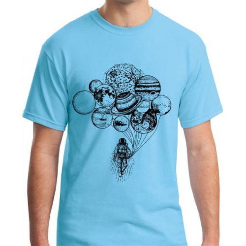Astronaut Planet Balloons Graphic Printed T-shirt