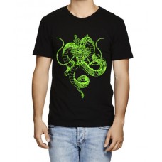 Men's Cotton Graphic Printed Half Sleeve T-Shirt - Aztec Dragon
