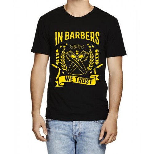 In Barbers We Trust Graphic Printed T-shirt