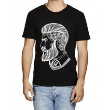 Men's Cotton Graphic Printed Half Sleeve T-Shirt - Beard Man Tattoo