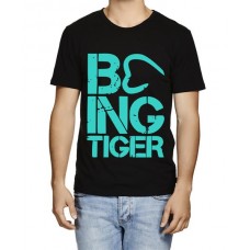 Caseria Men's Cotton Graphic Printed Half Sleeve T-Shirt - Being Tiger