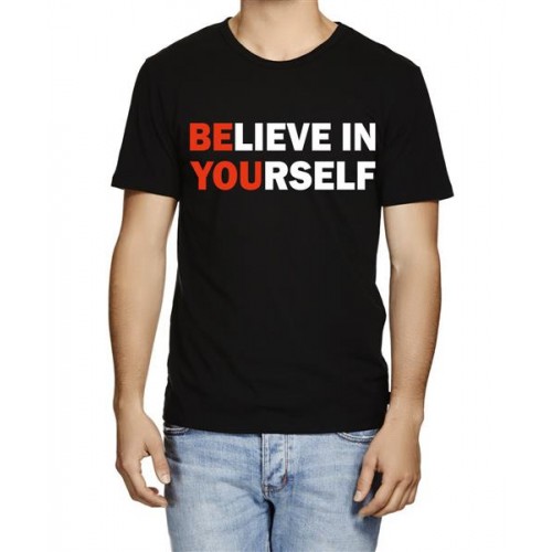Men's Cotton Graphic Printed Half Sleeve T-Shirt - Believe In Yourself