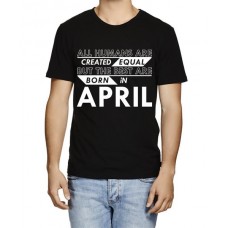 Caseria Men's Cotton Graphic Printed Half Sleeve T-Shirt - Best Born In April