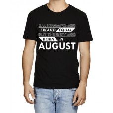 Caseria Men's Cotton Graphic Printed Half Sleeve T-Shirt - Best Born In August