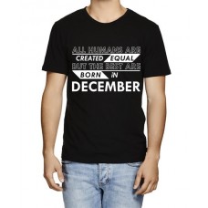 Caseria Men's Cotton Graphic Printed Half Sleeve T-Shirt - Best Born In December