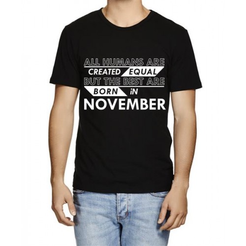 Men's Cotton Graphic Printed Half Sleeve T-Shirt - Best Born In November