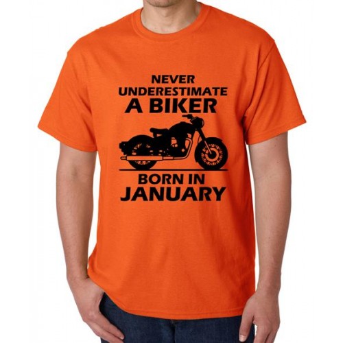 A Biker Born In January Graphic Printed T-shirt