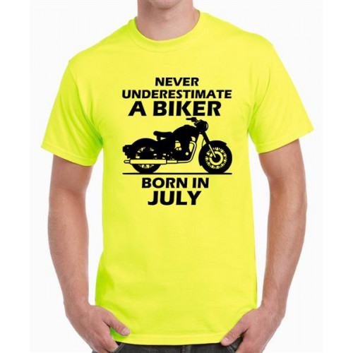 A Biker Born In July Graphic Printed T-shirt