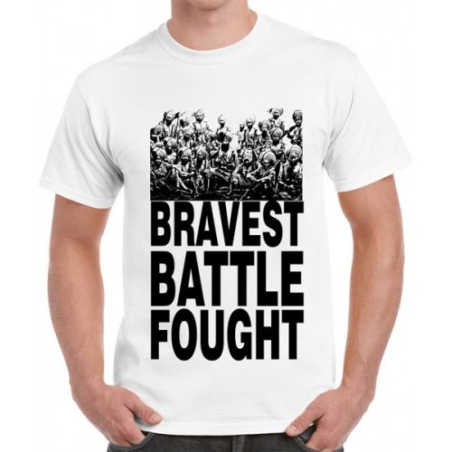 Men's Cotton Graphic Printed Half Sleeve T-Shirt - Bravest Battle Fought