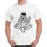 Caseria Men's Cotton Graphic Printed Half Sleeve T-Shirt - Buddha Meditating Astronaut