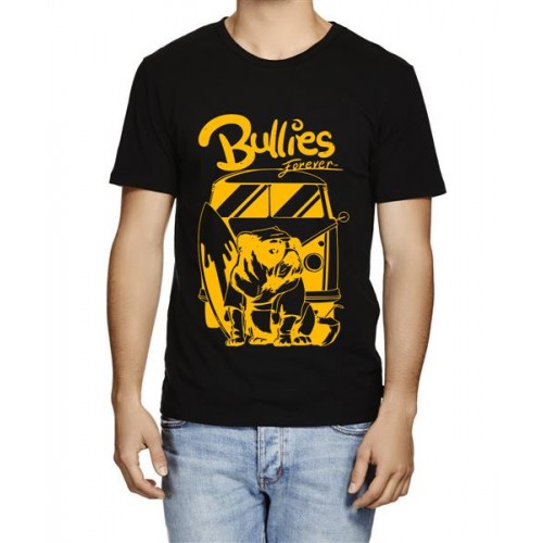 Caseria Men's Cotton Graphic Printed Half Sleeve T-Shirt - Bullies Forever