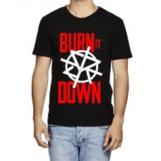 Men's Cotton Graphic Printed Half Sleeve T-Shirt - Burn It Down