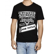 Men's Cotton Graphic Printed Half Sleeve T-Shirt - Charatered Accountant