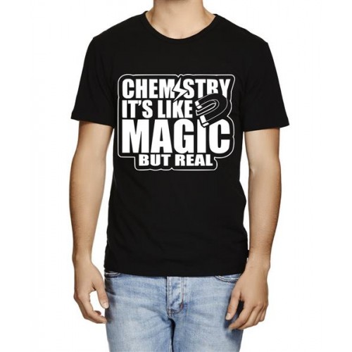 Caseria Men's Cotton Graphic Printed Half Sleeve T-Shirt - Chemistry It's Like Magic