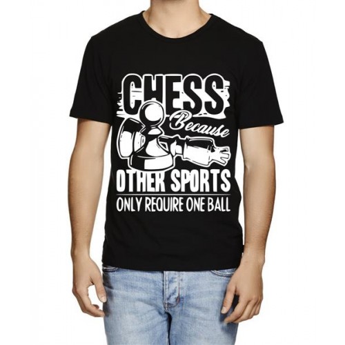 Men's Cotton Graphic Printed Half Sleeve T-Shirt - Chess