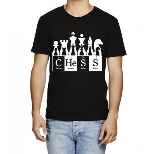 Caseria Men's Cotton Graphic Printed Half Sleeve T-Shirt - Chess Formula