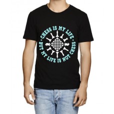 Men's Cotton Graphic Printed Half Sleeve T-Shirt - Chess Is My Life