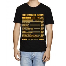 Caseria Men's Cotton Graphic Printed Half Sleeve T-Shirt - December Born Facts