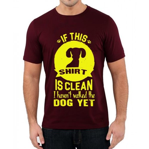 Men's Cotton Graphic Printed Half Sleeve T-Shirt - Dog Clean Tshirt