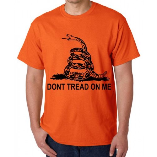 Men's Cotton Graphic Printed Half Sleeve T-Shirt - Don't Tread On Me