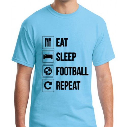 Eat Sleep Football Repeat Graphic Printed T-shirt