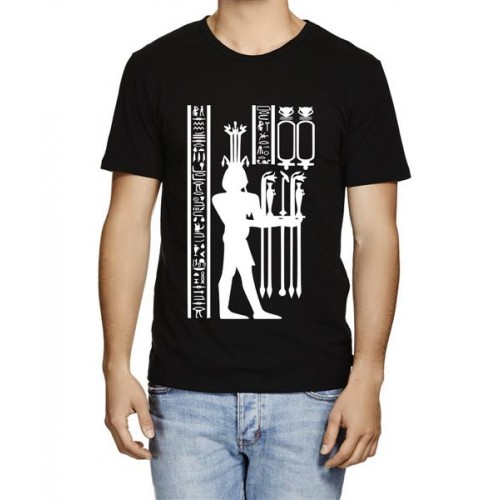Caseria Men's Cotton Graphic Printed Half Sleeve T-Shirt - Egyptian Mythology