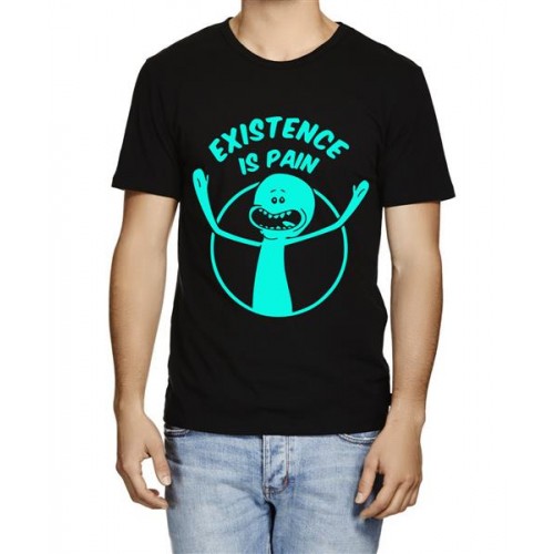 Caseria Men's Cotton Graphic Printed Half Sleeve T-Shirt - Existence Is Pain