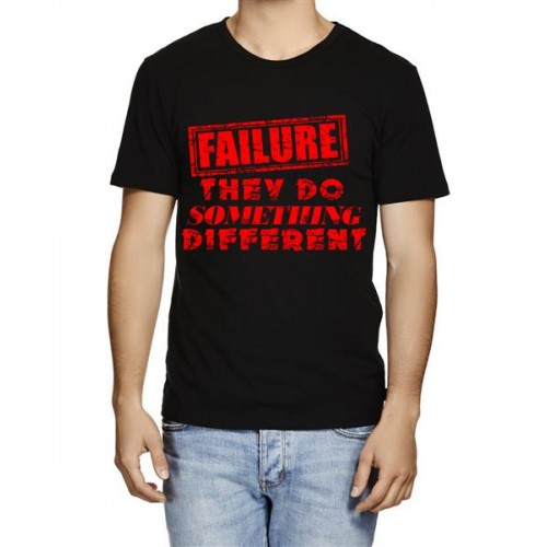 Caseria Men's Cotton Graphic Printed Half Sleeve T-Shirt - Failure They Do Something