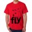 Caseria Men's Cotton Graphic Printed Half Sleeve T-Shirt - Fly