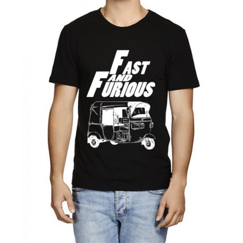 Men's Cotton Graphic Printed Half Sleeve T-Shirt - Furious Auto Rickshaw