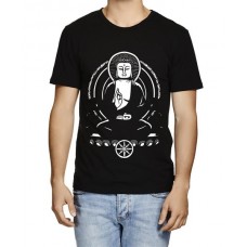 Caseria Men's Cotton Graphic Printed Half Sleeve T-Shirt - G For Gautam Buddha