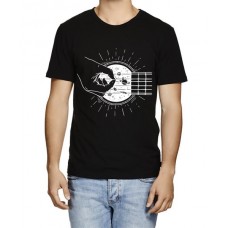 Caseria Men's Cotton Graphic Printed Half Sleeve T-Shirt - Galaxy Guitar