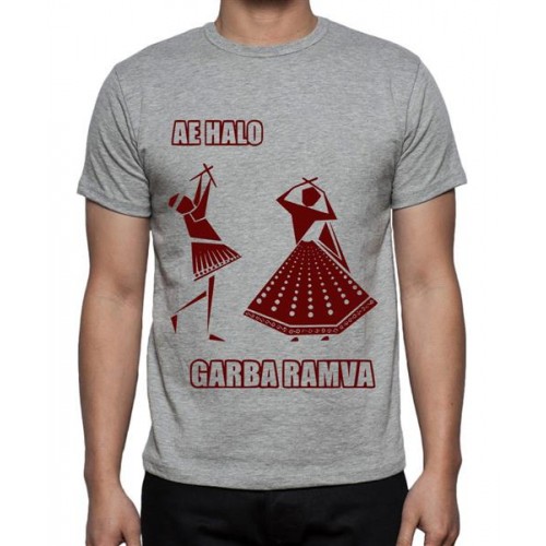 Men's Cotton Graphic Printed Half Sleeve T-Shirt - Halo Garba Ramva