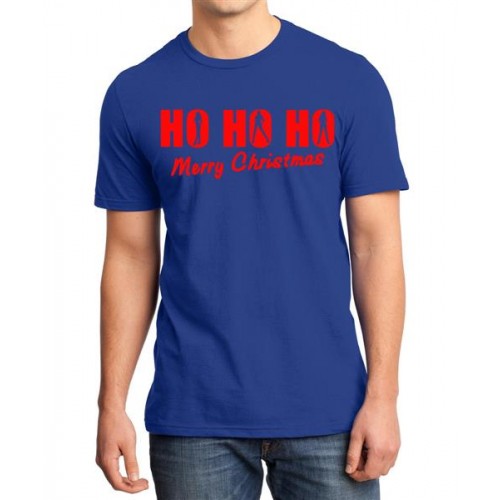 Men's Cotton Graphic Printed Half Sleeve T-Shirt - Ho Ho Christmas