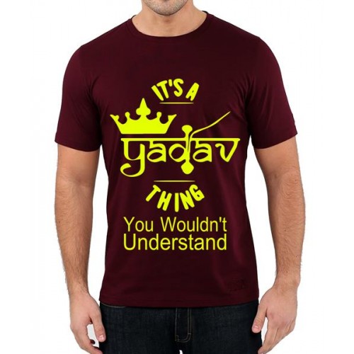Men's Cotton Graphic Printed Half Sleeve T-Shirt - It's A Yadav Thing