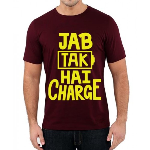 Men's Cotton Graphic Printed Half Sleeve T-Shirt - Jab Tak Hai Charge