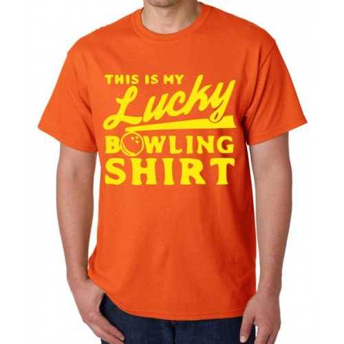 Men's Cotton Graphic Printed Half Sleeve T-Shirt - Lucky Bowling Shirt