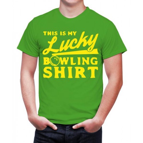 Men's Cotton Graphic Printed Half Sleeve T-Shirt - Lucky Bowling Shirt