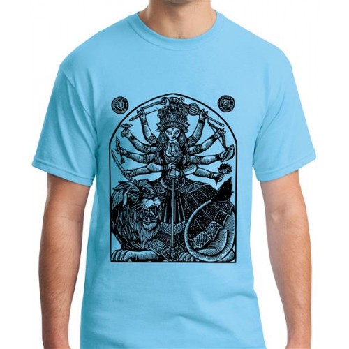 Men's Cotton Graphic Printed Half Sleeve T-Shirt - Mother Durga