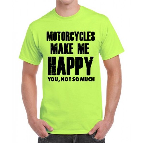 Men's Cotton Graphic Printed Half Sleeve T-Shirt - Motorcycles Make Me