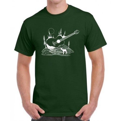 Nature Guitar Graphic Printed T-shirt