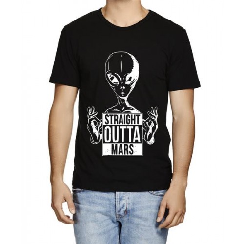 Men's Cotton Graphic Printed Half Sleeve T-Shirt - Outta Mars