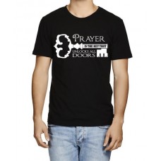 Men's Cotton Graphic Printed Half Sleeve T-Shirt - Prayer Is The Key 