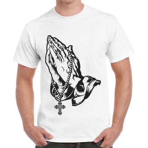 Praying Hands Rosary Graphic Printed T-shirt