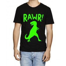Men's Cotton Graphic Printed Half Sleeve T-Shirt - Rawr Dinosaur