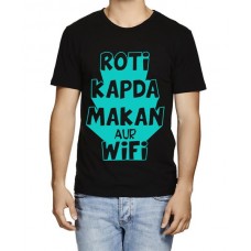 Roti Kapda Makan Aur Wifi Graphic Printed T-shirt