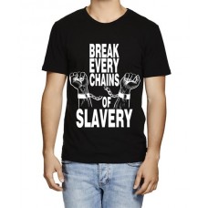 Men's Cotton Graphic Printed Half Sleeve T-Shirt - Slavery Break Every Chain