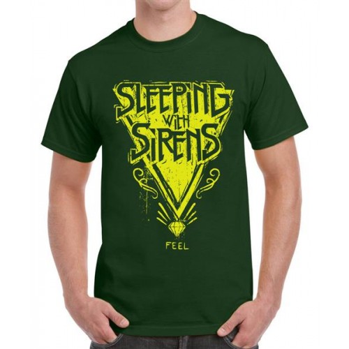 Men's Cotton Graphic Printed Half Sleeve T-Shirt - Sleeping Sirens